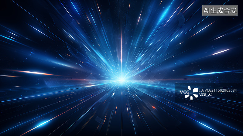 【AI数字艺术】科技概念线条的蓝色背景图图片素材