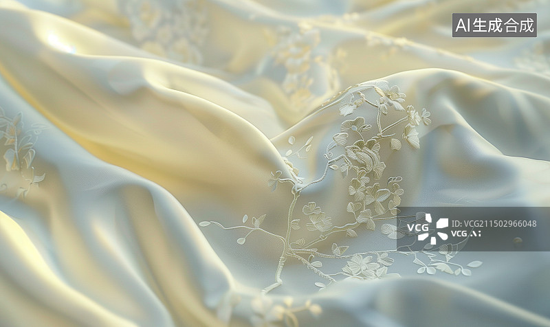 【AI数字艺术】白色中国古风丝绸刺绣纹理图片素材