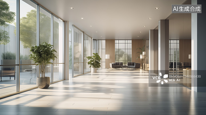 【AI数字艺术】现代建筑空间 效果图 室内设计图片素材