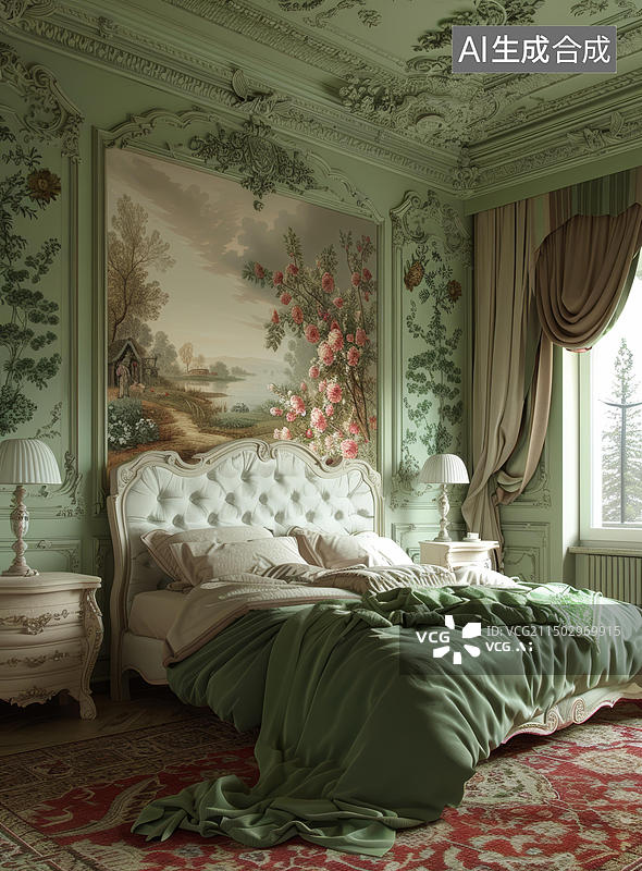 【AI数字艺术】床的AI图片图片素材