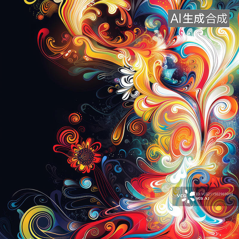 【AI数字艺术】多彩的抽象背景图片素材