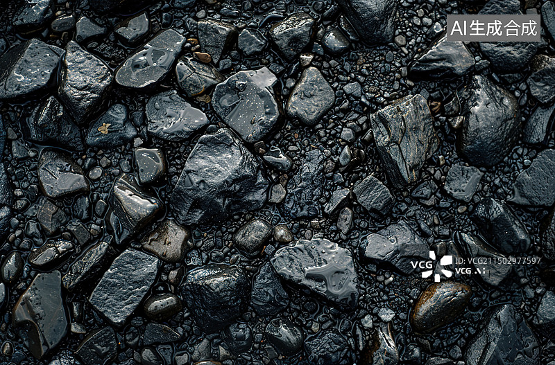 【AI数字艺术】岩石上的水的全帧拍摄图片素材