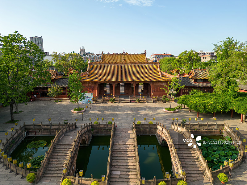 四川德阳旌阳区德阳文庙航拍图片素材