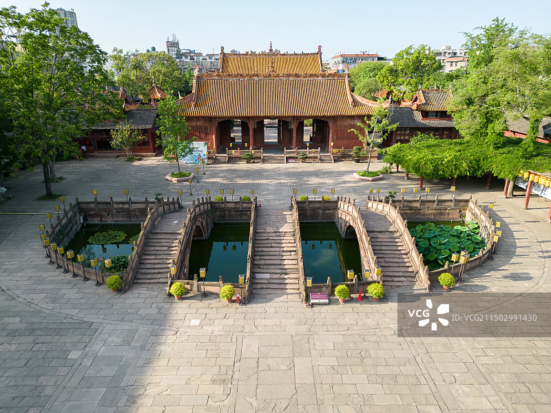 四川德阳旌阳区德阳文庙航拍图片素材