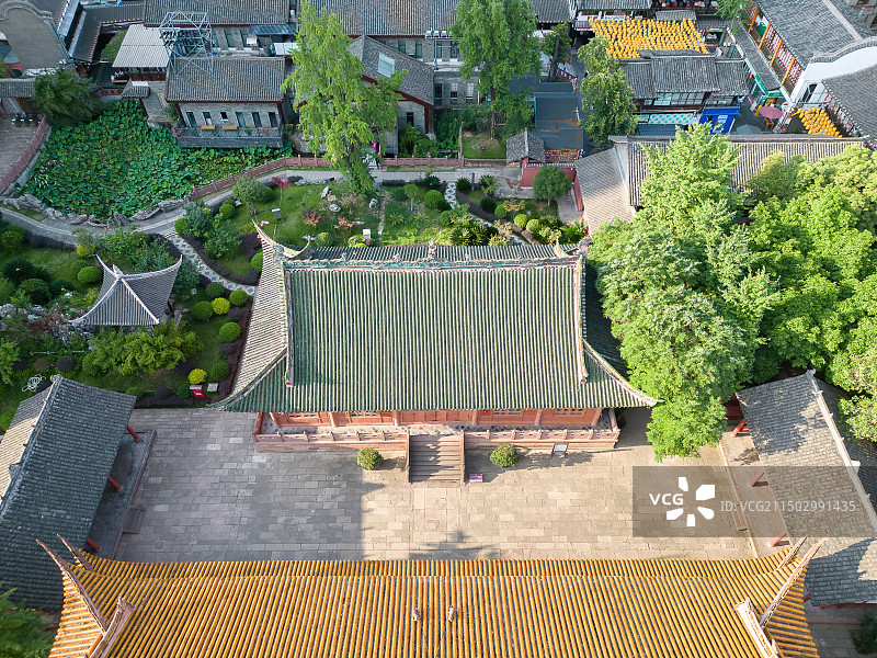 四川德阳旌阳区德阳文庙航拍图片素材