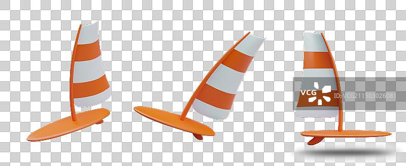 不同姿势的帆板运动图片素材