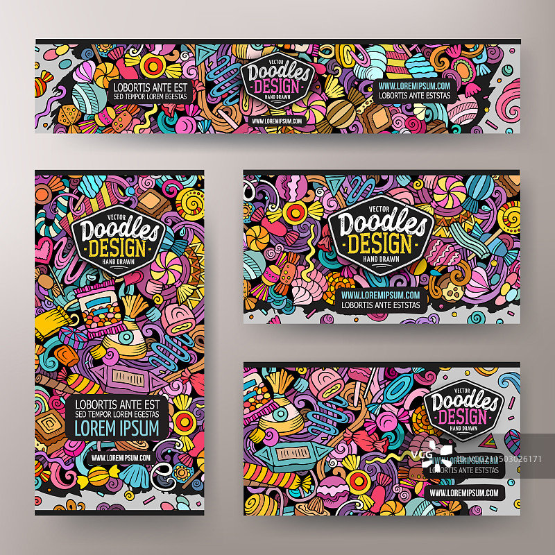 卡通涂鸦糖果企业形象设计图片素材