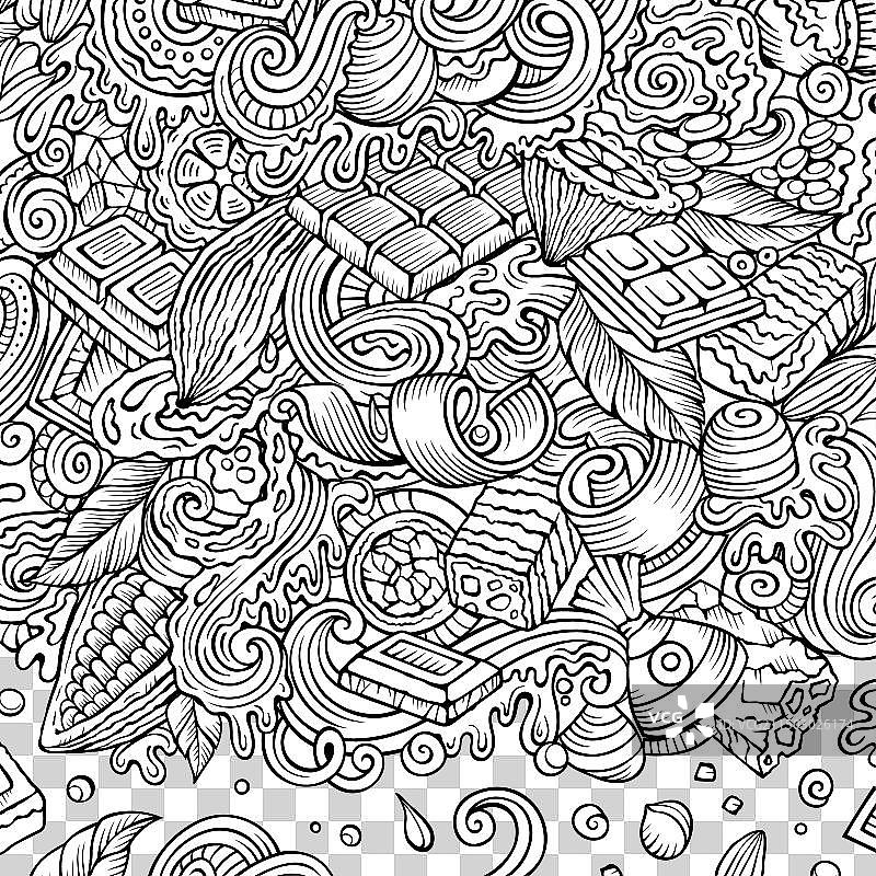 手绘巧克力涂鸦边框图片素材