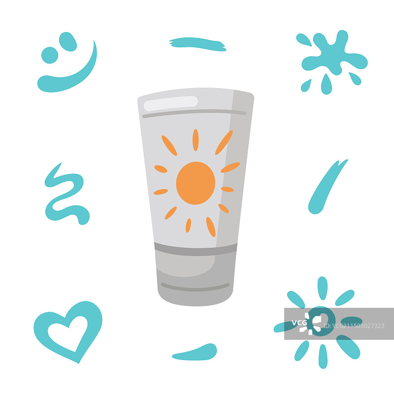 防晒霜卡通管装SPF图片素材