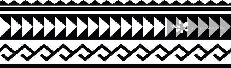 波利尼西亚纹身部落乐队设计的萨摩亚纹身图片素材