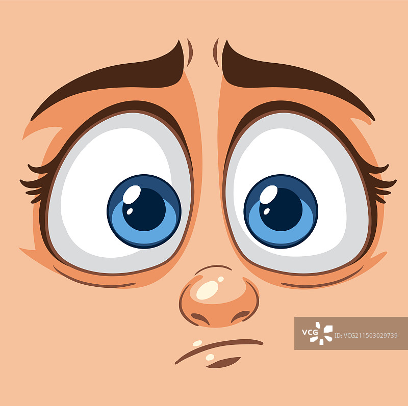 惊讶的卡通人物面部表情图片素材