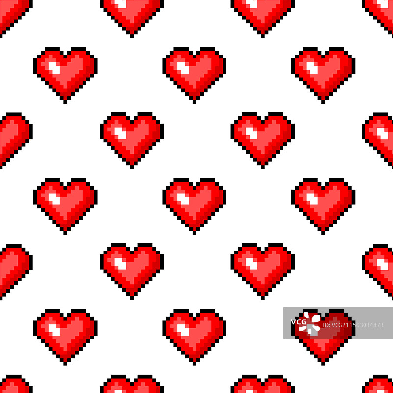 复古像素艺术8位火焰爱心图片素材