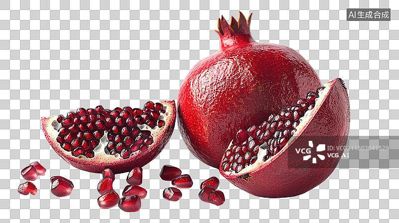 【AI数字艺术】新鲜的石榴免抠元素图片素材