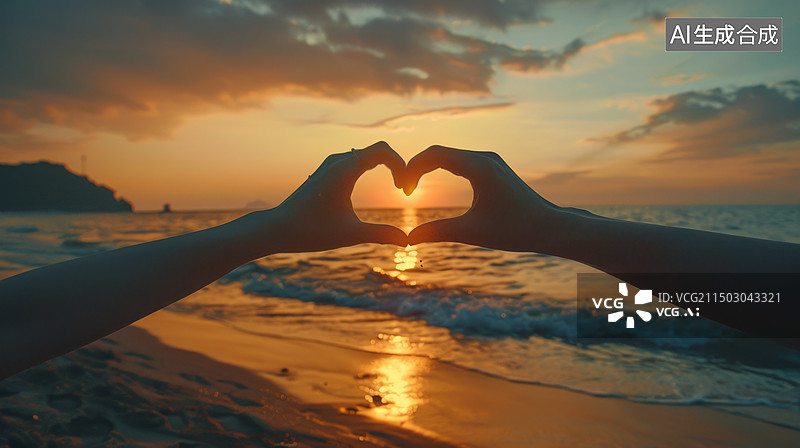 【AI数字艺术】爱心爱情情人节氛围比心图片素材