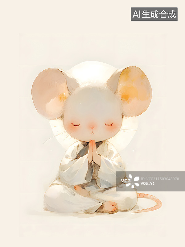 【AI数字艺术】十二生肖系列子鼠插画图片素材