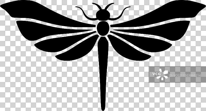 蜻蜓 - 简约剪影图片素材