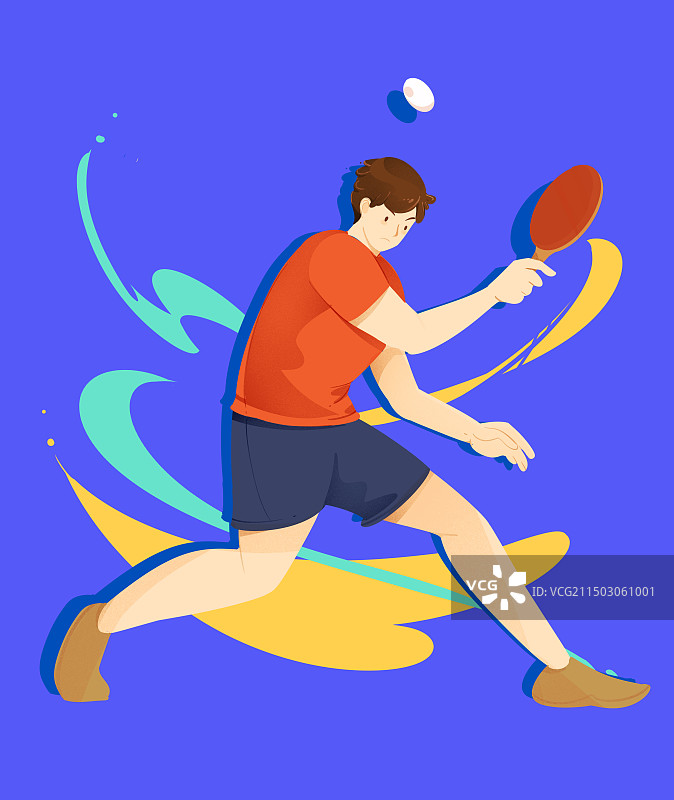 乒乓球插画图片素材