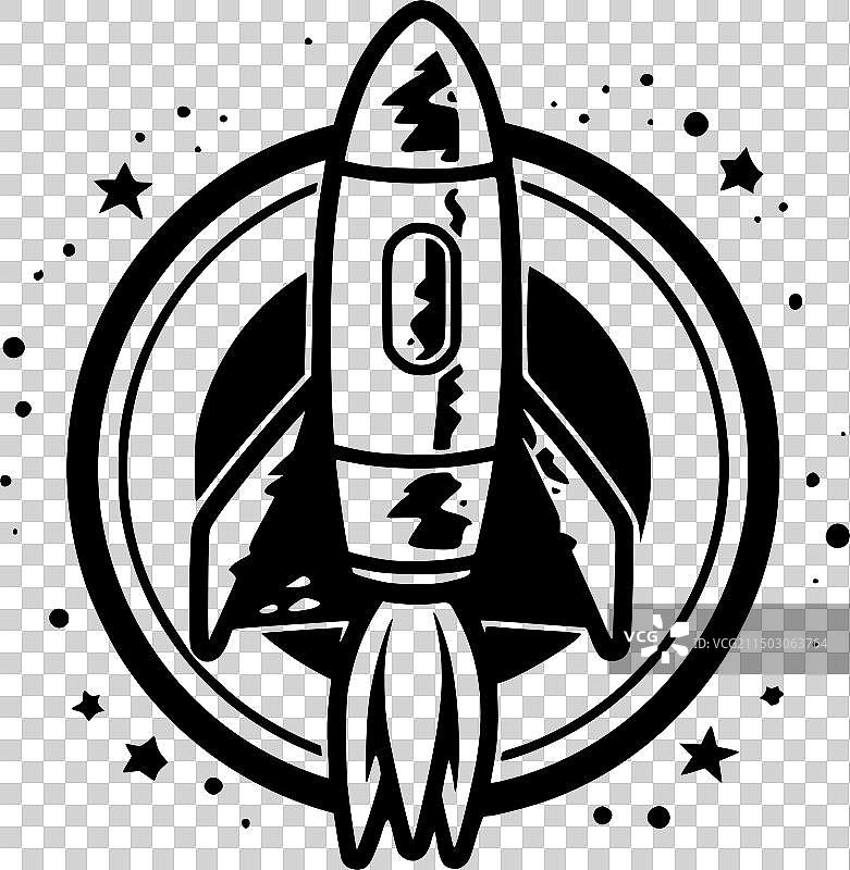 火箭黑白图片素材