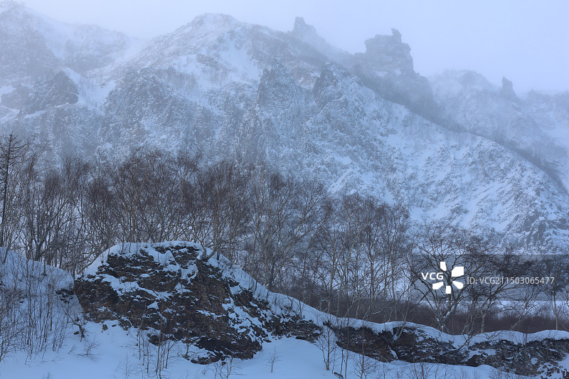 长白山雪景图片素材