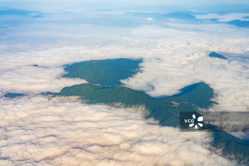 福建，永安市，天宝岩国家级自然保护区，夏季，云海，航拍图片素材