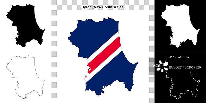 拜伦轮廓地图图片素材