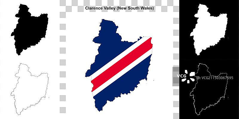 克拉伦斯山谷轮廓地图图片素材