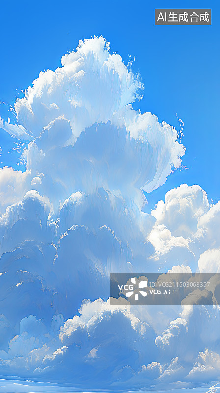 【AI数字艺术】盛夏天空中的云层图片素材