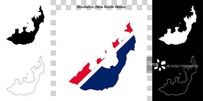 伍拉勒区轮廓地图图片素材