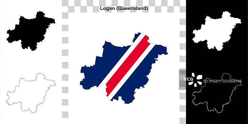 洛根轮廓地图图片素材