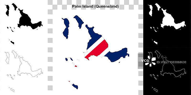 棕榈岛轮廓地图图片素材