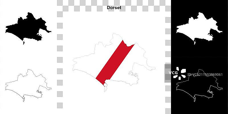 多塞特郡轮廓地图图片素材