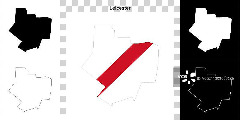 莱斯特轮廓地图图片素材
