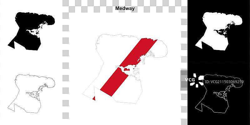 梅德韦轮廓地图图片素材
