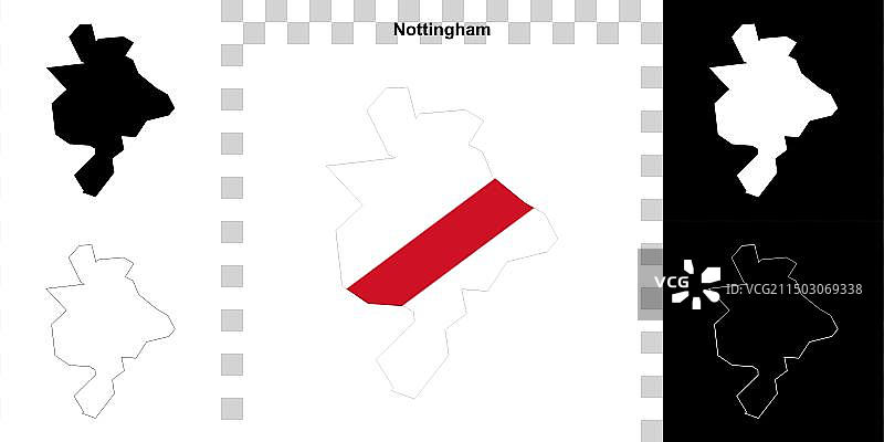 诺丁汉轮廓地图图片素材