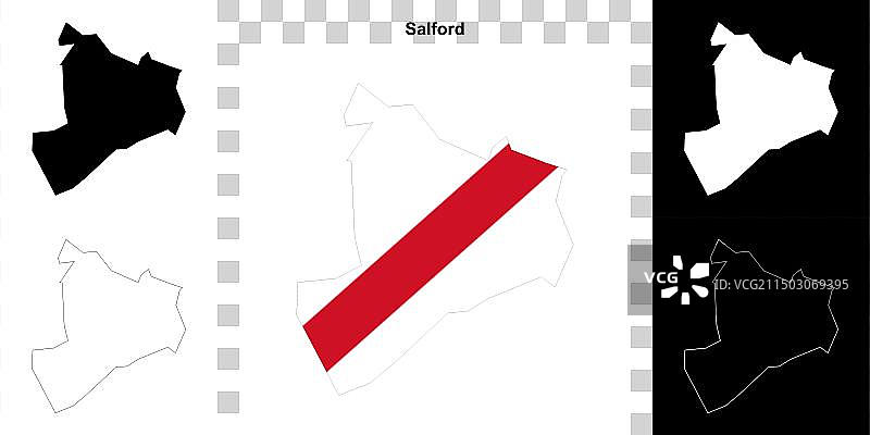 索尔福德轮廓地图图片素材