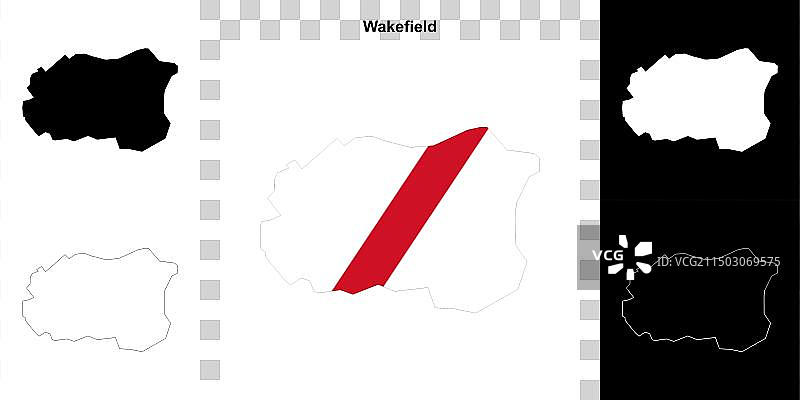 韦克菲尔德轮廓地图图片素材