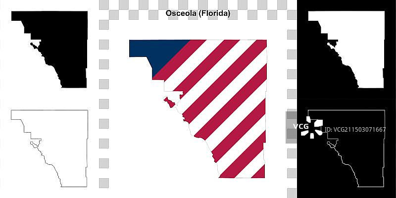 奥西奥拉轮廓地图图片素材