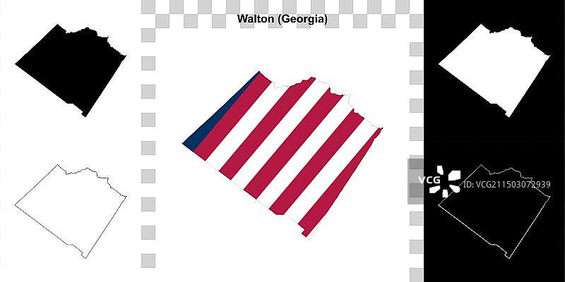 沃尔顿轮廓地图图片素材
