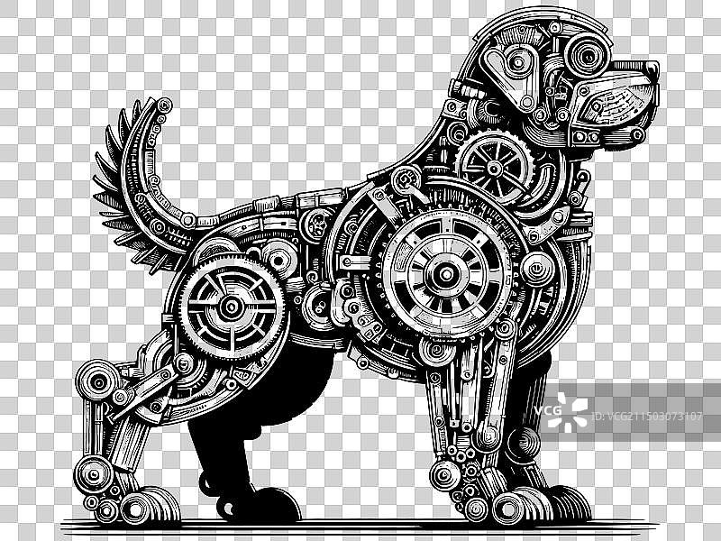 机械机器狗素描板图片素材