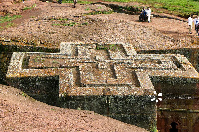十字架岩石教堂，拉利贝拉，埃塞俄比亚图片素材