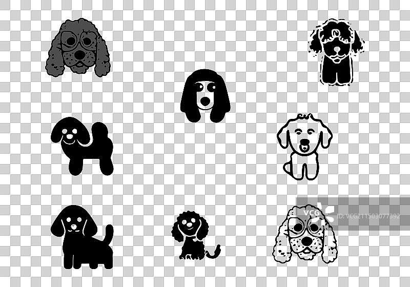 极简黑色比熊犬图标设计图片素材