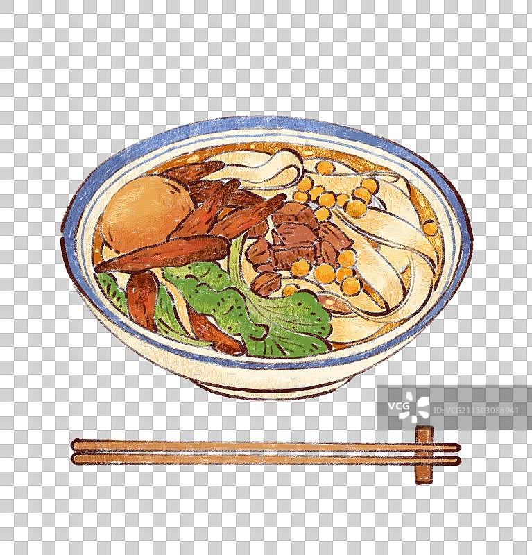 手绘安徽特色美食徽菜太和板面插画图片素材