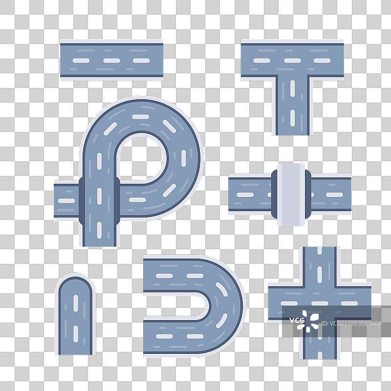 带人行道和十字路口的街道图片素材