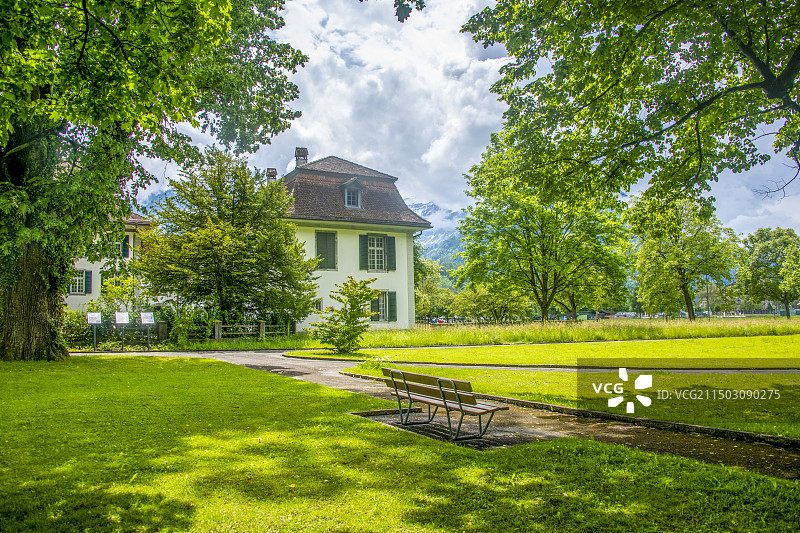 瑞士因特拉肯田园风光图片素材
