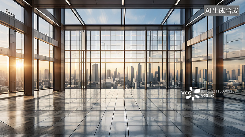 【AI数字艺术】摩天大楼室内建筑图片素材