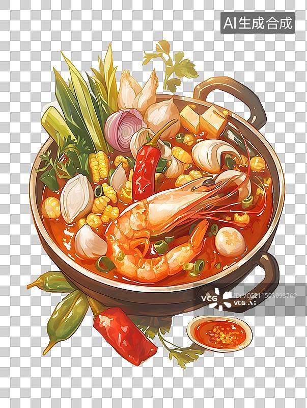 【AI数字艺术】海鲜火锅图片素材