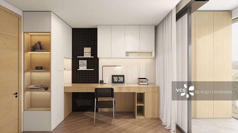 木色极简客厅室内设计图片素材