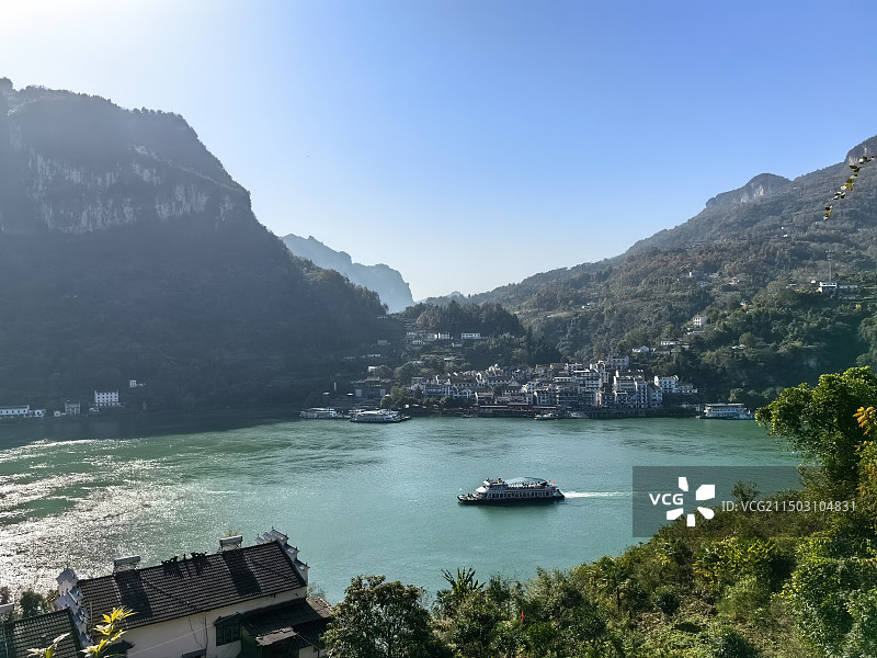 湖北宜昌三峡人家景区-清江画廊三峡水坝邮轮图片素材