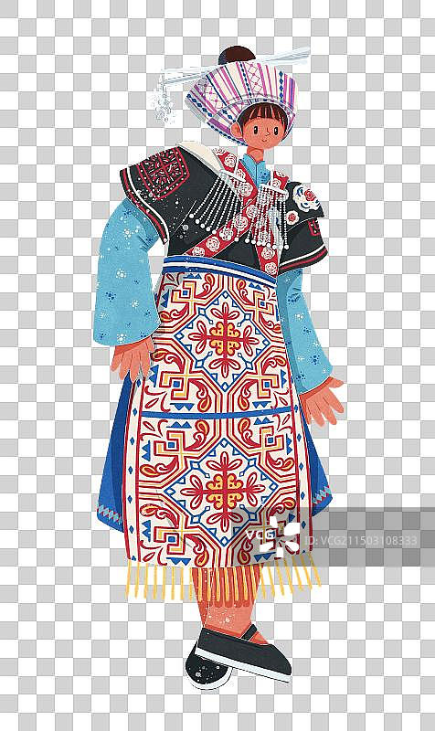 苗族黔中南型传统服饰女性图片素材