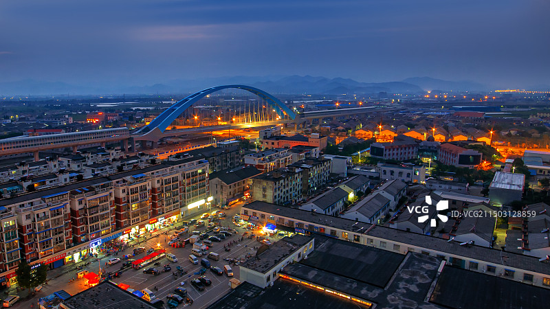 宁波市海曙区高桥镇夜景图片素材